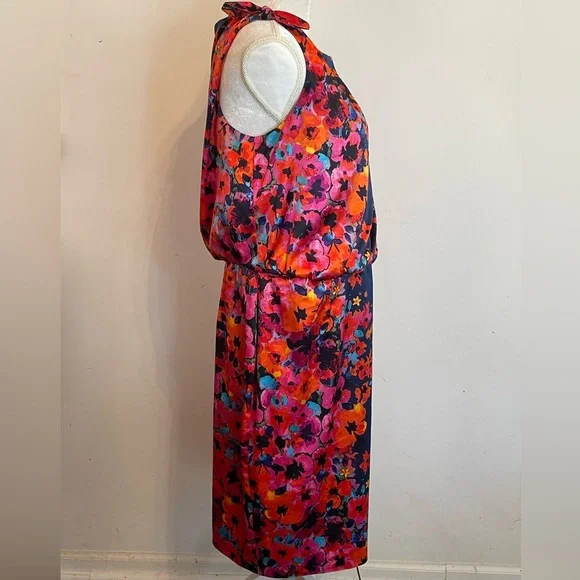 ๐ Evan Picone Vintage Colorful Floral Sleeveless Dress. From 1990,s. ๐ - Picture 3 of 9